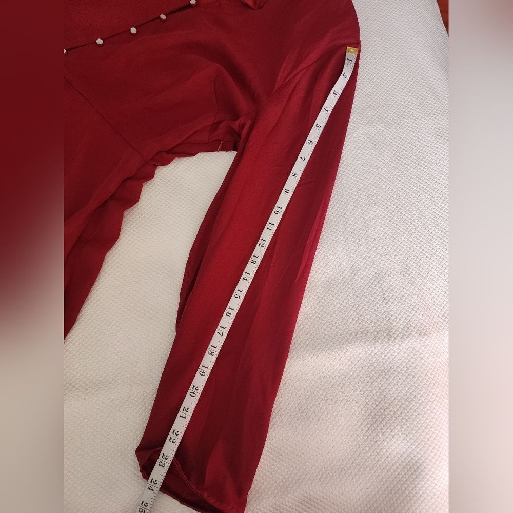 The Pyramid Collection Deep Red Long Sleeve Dress - Picture 12 of 16